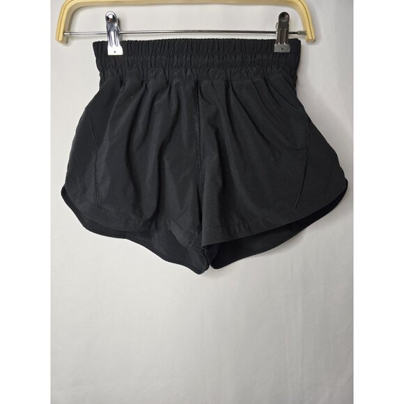Lululemon Women Activewear Shorts 4 Black Track That High Rise Running 3" Inseam - Picture 1 of 11